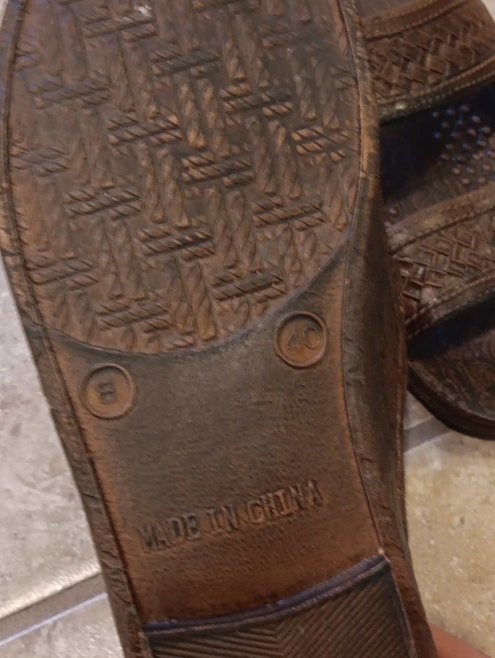 Brown Two-Strap Comfort Slide Sandals - Picture 4 of 4
